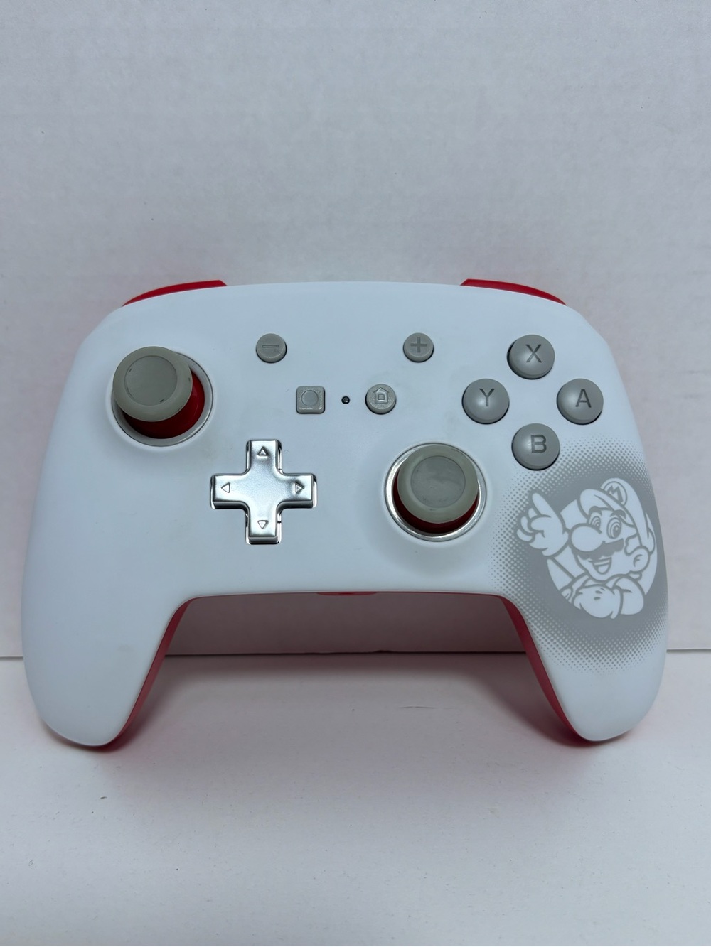 Nintendo White and Red Wired Controller with Mario Artwork